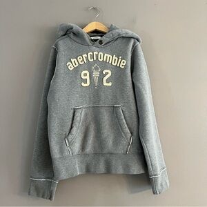 Abercrombie 92 New York Hoodie Youth M Muscle VTG Y2K Sweatshirt Gray